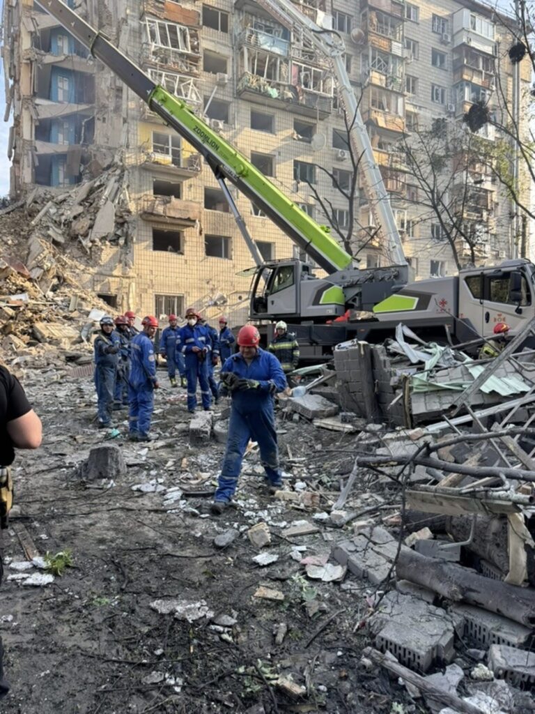 Kyiv residential building after a missile strike Kyiv residential building after a missile strike