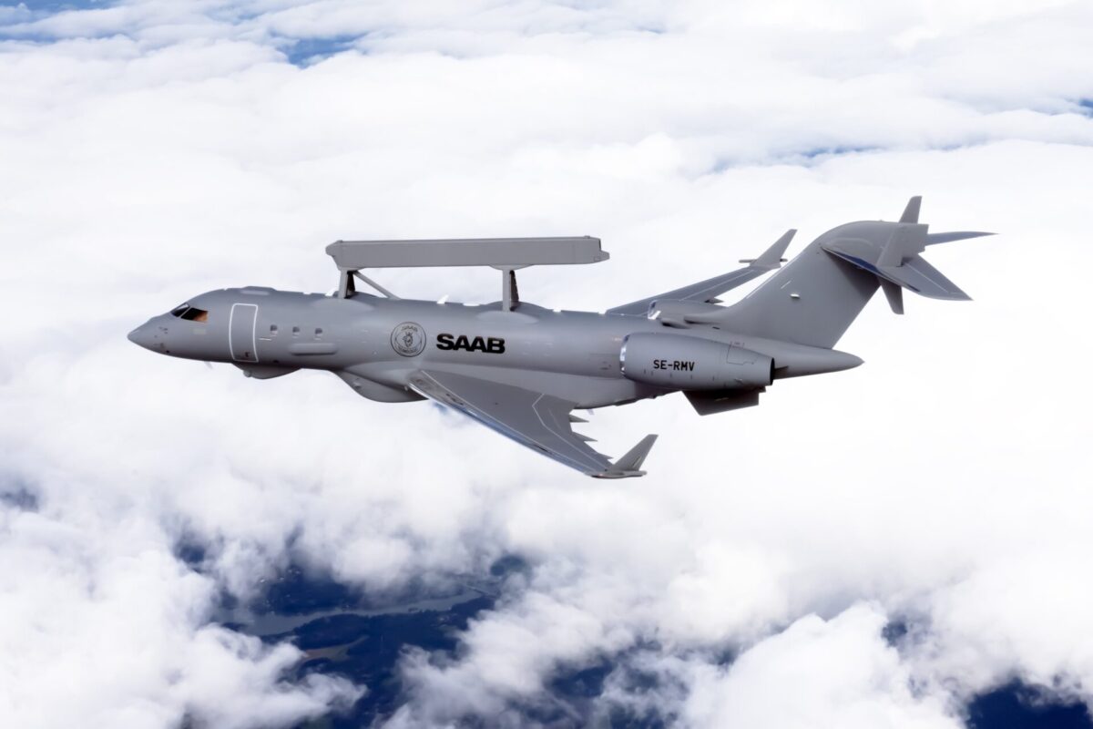 Saab GlobalEye aircraft based on Bombardier airframe Saab GlobalEye aircraft based on Bombardier airframe
